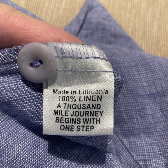 FLAX Sz M Oversized 100% Linen Flowy  Knee Length Cool Comfort Dress - Picture 6 of 7